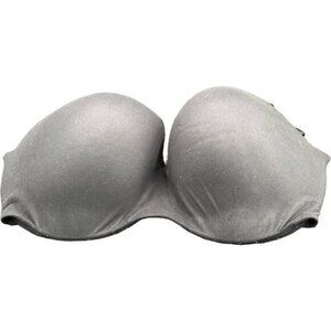 Victorias Secret Black Strapless Bra 38DDD Underwire Push-Up